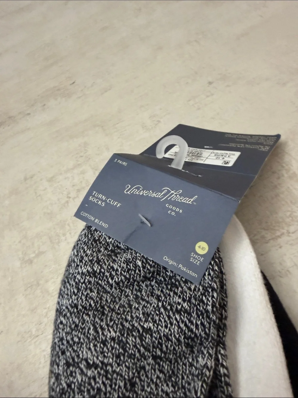 Universal Thread 3-Pack turn-cuff Socks - Black, Marled Gray, White